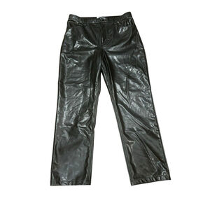 Abercrombie And Fitch Size 16 Pleather Black Pants 90’s Straight Ultra High Rise